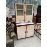 A RETRO KITCHEN CABINET WITH TWO LOWER DOORS, TWO UPPER DRAWERS AND TWO DOORS