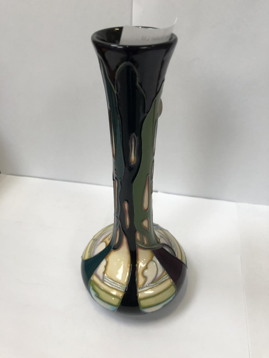 A MOORCROFT POTTERY VASE FROM THE FRONT COVER OF THE 'A NEW DAWN' MOORCROFT BOOK, SIGNED IN GOLD - Image 2 of 3