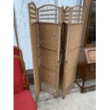 A WICKER FIVE SECTION SCREEN