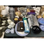 A MIXED GROUP OF ITEMS - STAFFORDSHIRE DOGS ETC
