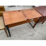 A VINTAGE SCHOOL TWIN DESK