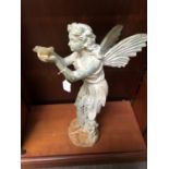 A HEAVY CAST FAIRY GARDEN ORNAMENT