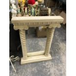 A CREAM PAINTED COLUMN DESIGN MIRROR