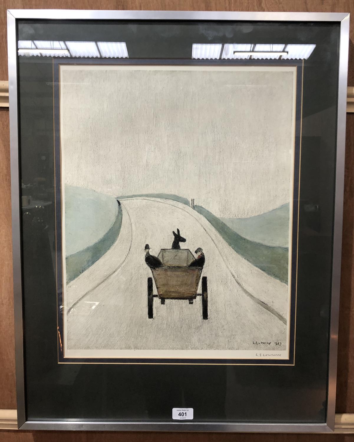 A PENCIL SIGNED L.S. LOWRY PRINT, 'THE CART' LIMITED EDITION OF 850, GUILD STAMP TO LOWER LEFT - Image 2 of 10