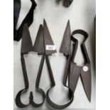 THREE VICTORIAN SHEEP SHEARS