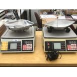 TWO SETS OF ELECTRIC SHOP SCALES (ONLY ONE SET HAS LEAD)