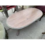 A SHABBY CHIC OVAL COFFEE TABLE