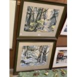 A PAIR OF ORIGINAL FRAMED WATERCOLOUR PAINTINGS BY F.COLLIS