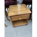 A PINE BEDSIDE CABINET