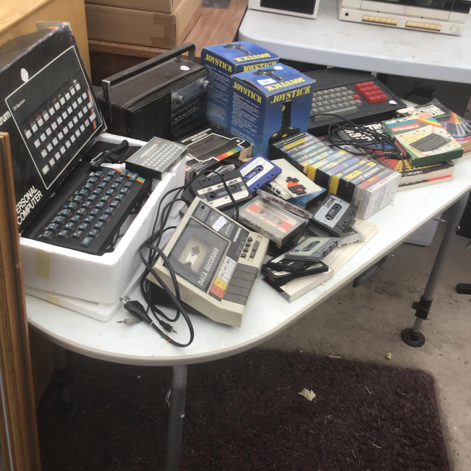 TWO SINCLAIR ZX SPECTRUM PERSONAL COMPUTERS, SPECTRUM JOYSTICK INTERFACE, SANYO DATA RECORDER,