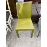 A MODERN LIME GREEN DINING CHAIR