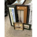 A TAXIDERMY BUTTERFLY FRAMED PICTURE AND FURTHER PICTURES