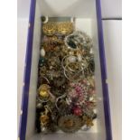 A BOX OF ASSORTED EARRINGS ETC