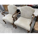 TWO MAHOGANY ARMCHAIRS