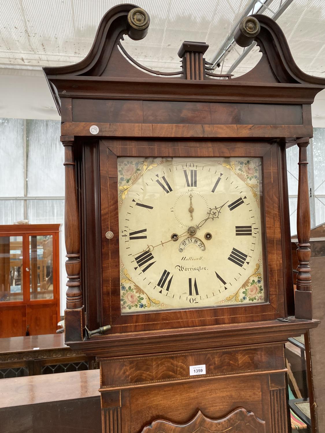 A HALLIWELL OF WARRINGTON MAHOGANY EIGHT DAY LONGCASE CLOCK WITH SECOND AND DATE DIALS - Image 2 of 5