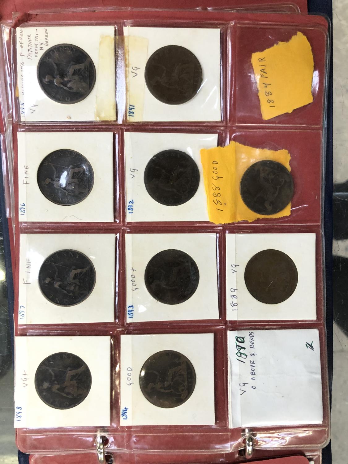 A FOLDER OF ASSORTED COPPER COINS, VICTORIAN PENNIES ETC - Image 2 of 2