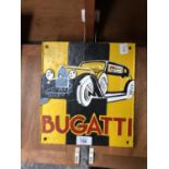 A CAST METAL 'BUGATTI' SIGN