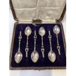 A BOXED SET OF SIX SIVER SPOONS