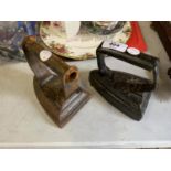 TWO HEAVY CAST VINTAGE IRONS