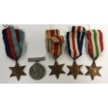 GROUP OF MEDALS RELATING TO THE SECOND WORLD WAR : THE 1939-1945 STAR , THE AFRICA STAR , THE FRANCE