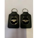 TWO BENTLEY KEY RINGS