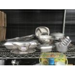 VARIOUS ITEMS OF STAINLESS STEEL KITCHEN WARE