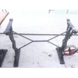 A CAST IRON RECTANGULAR TABLE SUPPORT