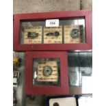 TWO FRAMED UNUSUAL CHINESE COIN SETS