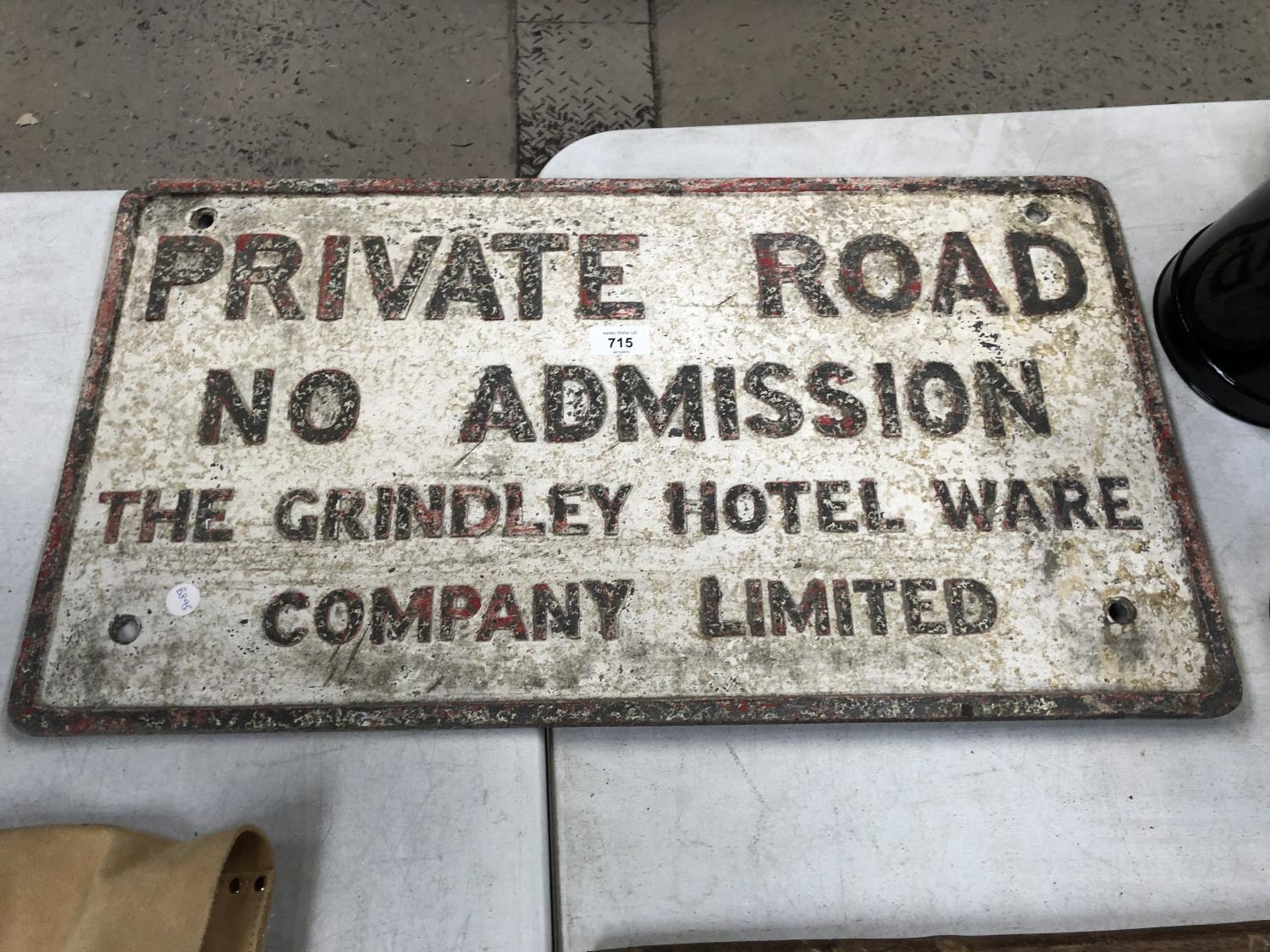 A VINTAGE METAL 'PRIVATE ROAD' SIGN