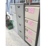 THREE FOUR DRAWER FILING CABINETS