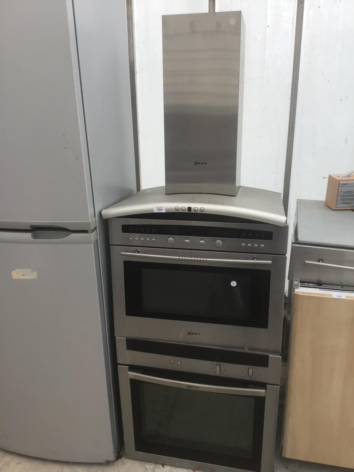 TWO NEFF INTEGRATED OVENS AND A NEFF EXTRACTOR FAN IN WORKING ORDER