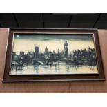 A LARGE FRAMED 'FOLLAND' PRINT OF LONDON