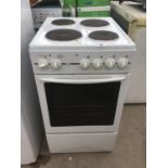 A GLEN BY BELLING ELECTRIC OVEN WITH SOLID PLATE FOUR RING HOB