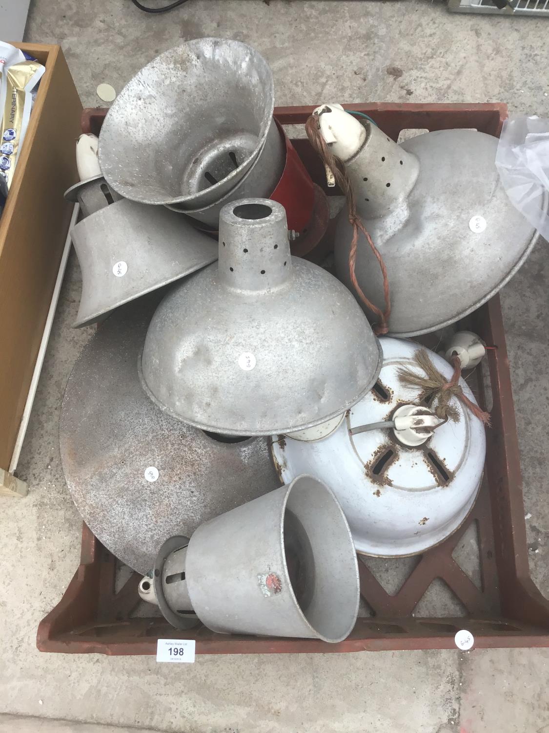 TEN INDUSTRIAL GALVANISED LIGHT SHADES