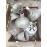 TEN INDUSTRIAL GALVANISED LIGHT SHADES