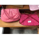 TWO PINK HANDBAGS TO INCLUDE A KIPLING EXAMPLE