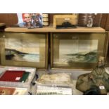 A PAIR OF GILT FRAMED WATERCOLOURS OF COLWYN BAY BY S.LEWIS