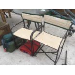 VARIOUS CAMPING ITEMS TO INCLUDE TWO FOLDING CHAIRS, BLOW UP BED, SLEEPING BAGS AND A TENT
