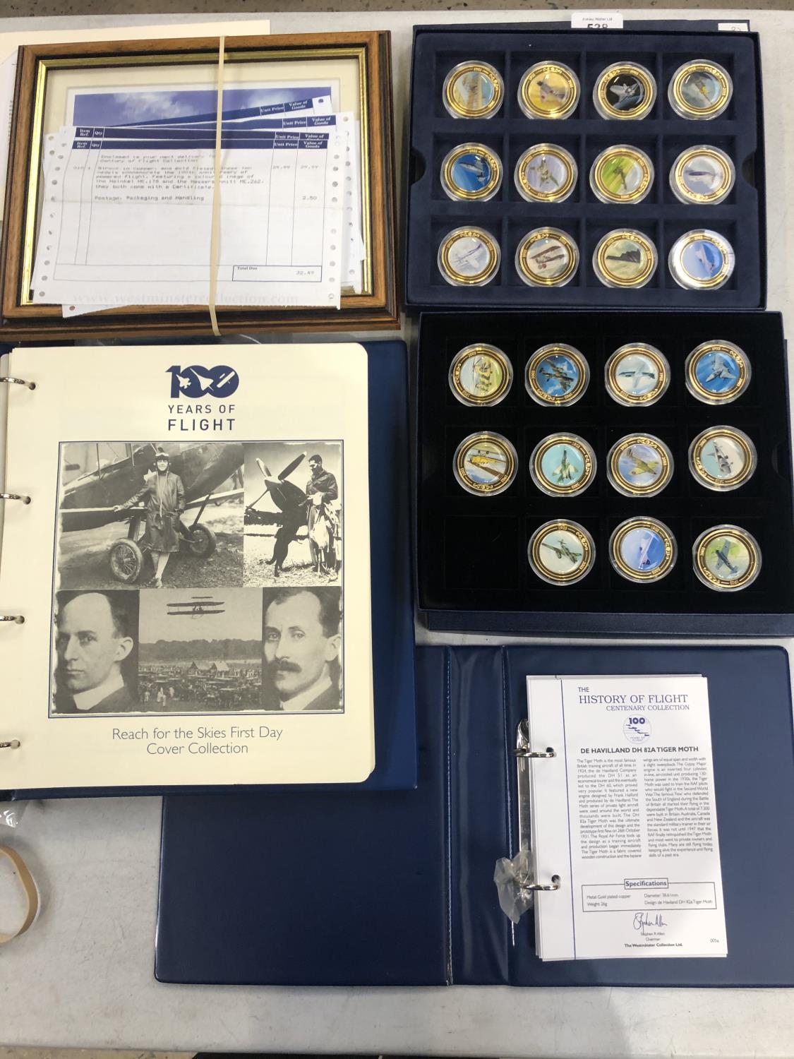 ?100 YEARS OF FLIGHT? A COLLECTION OF 23 ENCAPSULATED COMMEMORATIVES , WITH COA , PLUS A BINDER