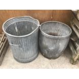 A VINTAGE DOLLY TUB AND FURTHER BIN (2)
