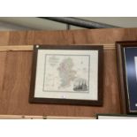 A WOODEN FRAMED MAP OF STAFFORD