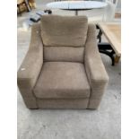 A BEIGE ARMCHAIR