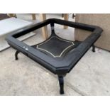 A MODERN BLACK COFFEE TABLE BASE (REQUIRES GLASS)