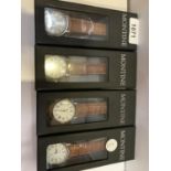 FOUR BOXED MONTINE GENTS WRIST WATCHES
