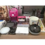 VARIOUS ITEMS TO INCLUDE A NINTENDO WII CONSOLE, HAIRSTYLERS, VASES ETC