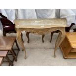 A CARVED AND GILDED HALL TABLE