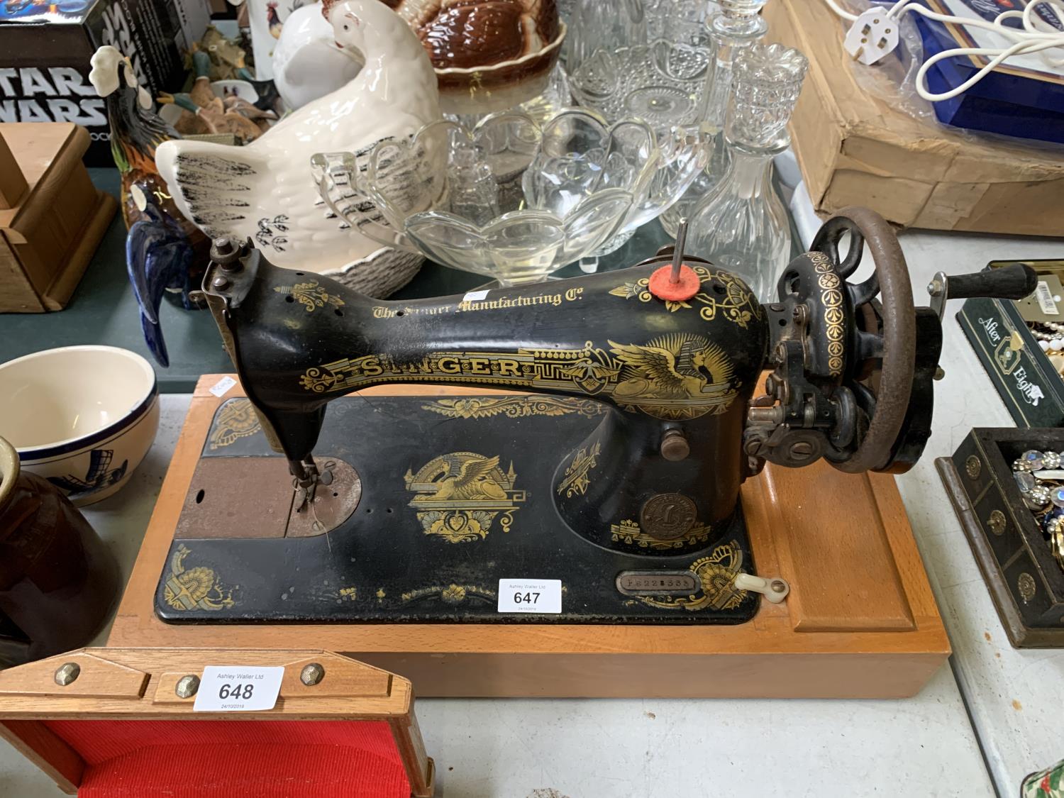 A SINGER SEWING MACHINE