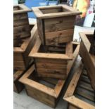 THREE VARIOUS WOODEN PLANTERS