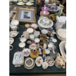 A LARGE COLLECTION OF ASSORTED CERAMICS TO INCLUDE FIGURES, VASES, DISHES ETC