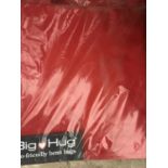 A BIG HUG 'LONDON' BEAN BAG IN RED , 140CM X 18OCM, HEAVY DUTY POLYESTER, STAIN AND WATER